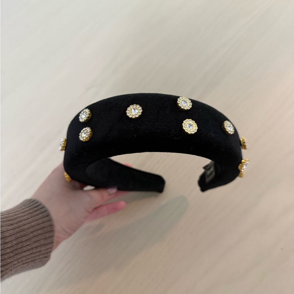 Black and Gold Plush Hair Accessory